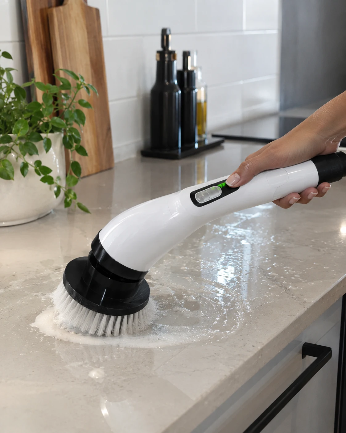 KLEORA PowerScrub cleaning a kitchen surface